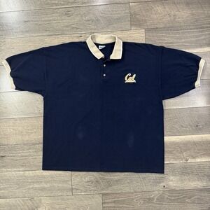 Vintage Cal Berkeley Golden Bears Embroidered Polo Shirt Mens XXL Baggy Oversize